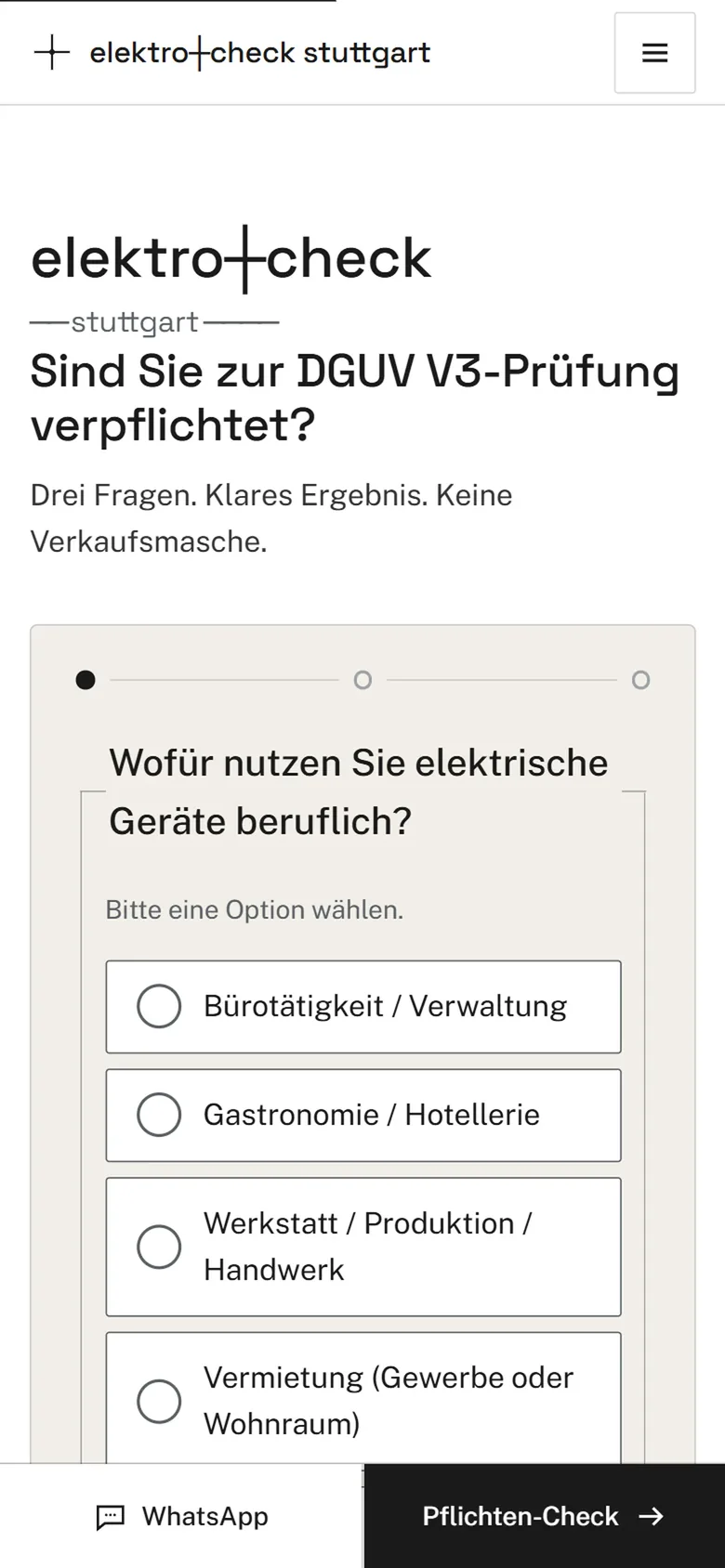 ElektroCheck Stuttgart, Telefon, Start