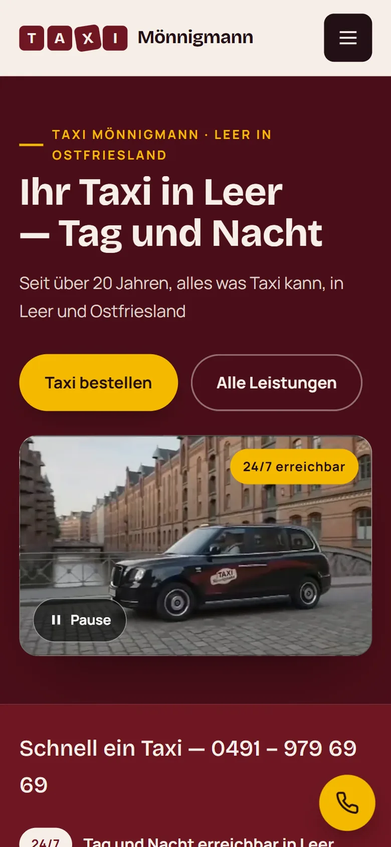 Taxi Mönnigmann, Telefon, Start