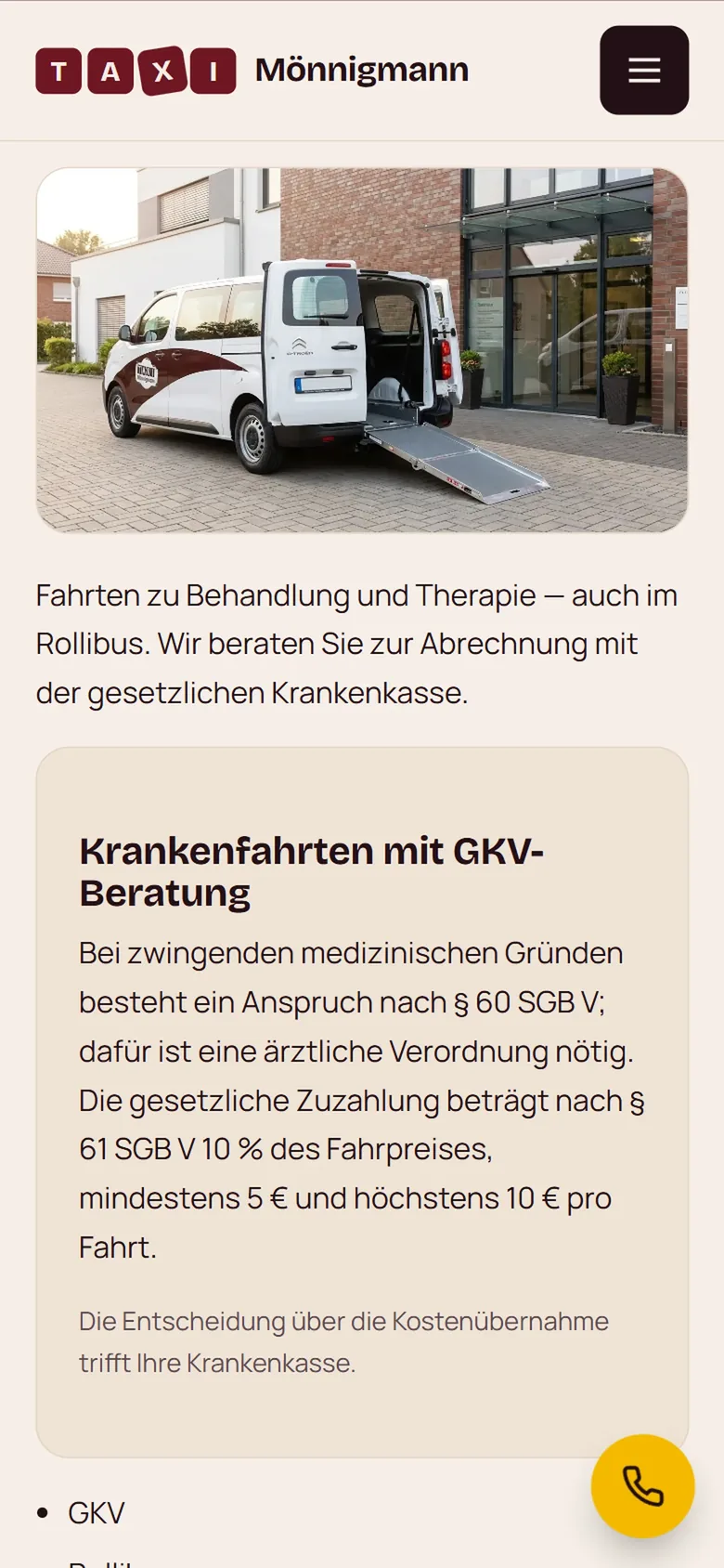 Taxi Mönnigmann, Telefon, innen